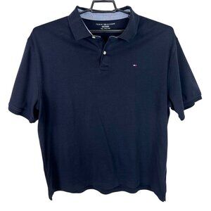 Tommy Hilfiger Men's XXL SS Polo Shirt Soft Black EUC Smooth Finish 100% Cotton